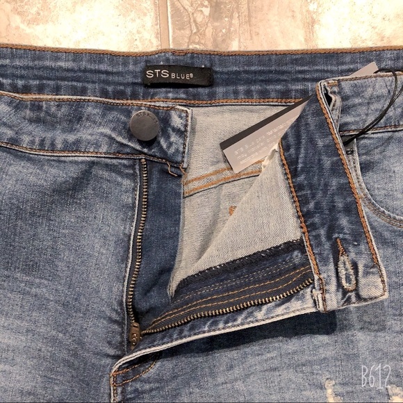 STS Blue Jeans Shorts Boyfriend Denim Destructed, Plus Size 37 OR Size 24 NWT - Picture 4 of 8